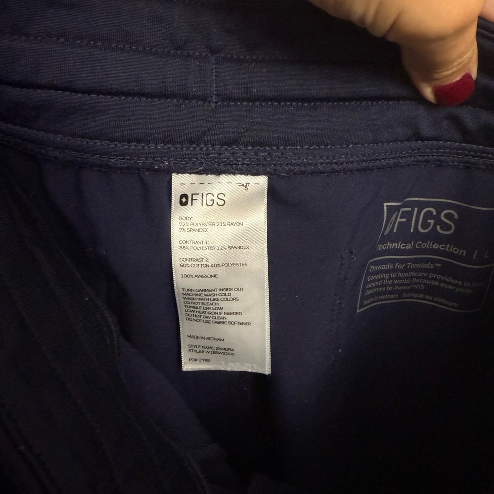 Women Navy Jogger Scrub Pants - Picture 3 of 3
